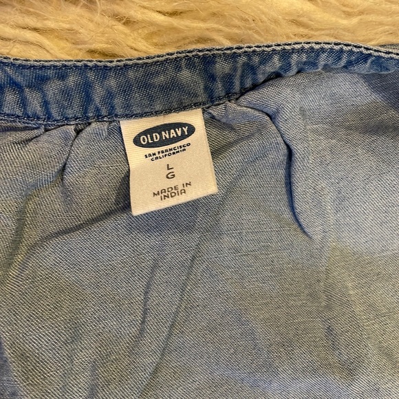 Old Navy short sleeve lace up denim shirt - Picture 7 of 8